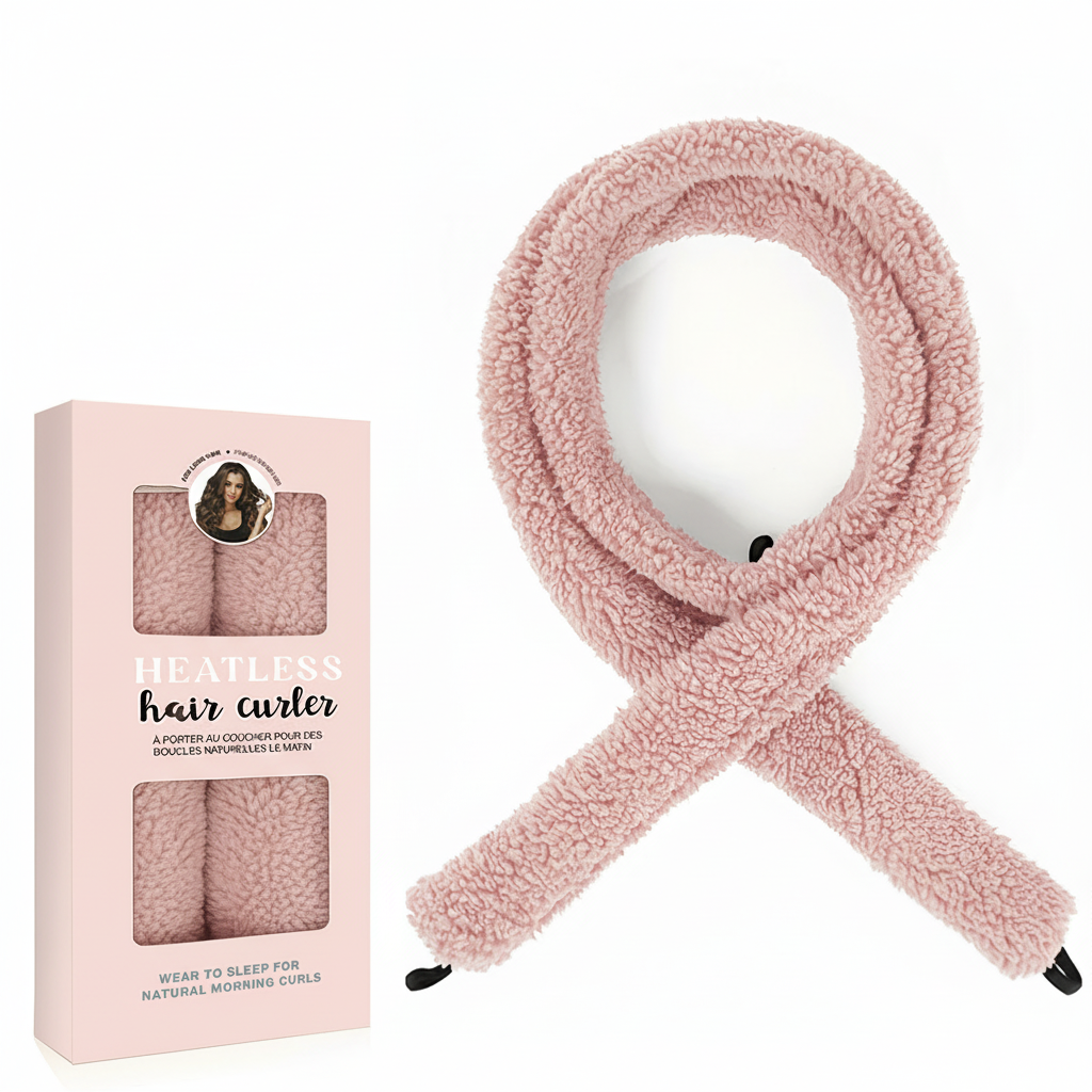 Heatless Hair Curler - Pink (Matching Style)